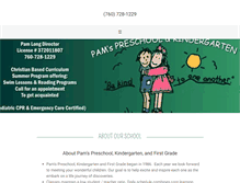 Tablet Screenshot of pamspreschoolandkindergarten.com